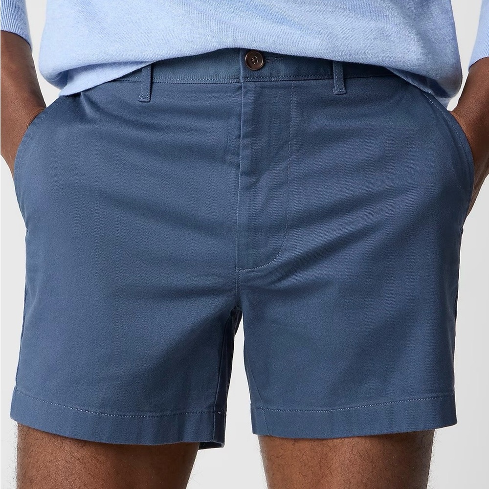 J. Crew Factory Slate Blue Flat-Front Men's Original Chino Shorts